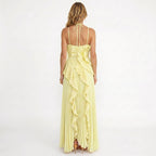 Leonor | Vestido Plisado con Volantes Elegante
