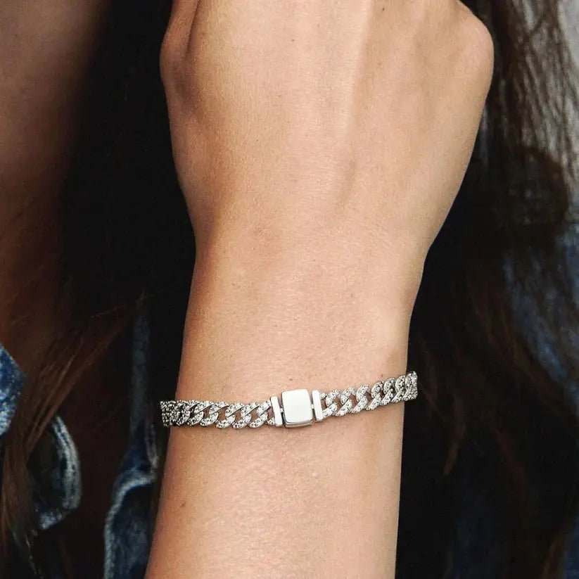Nerea | Pulsera Cubana con Moissanita - Elena Duval