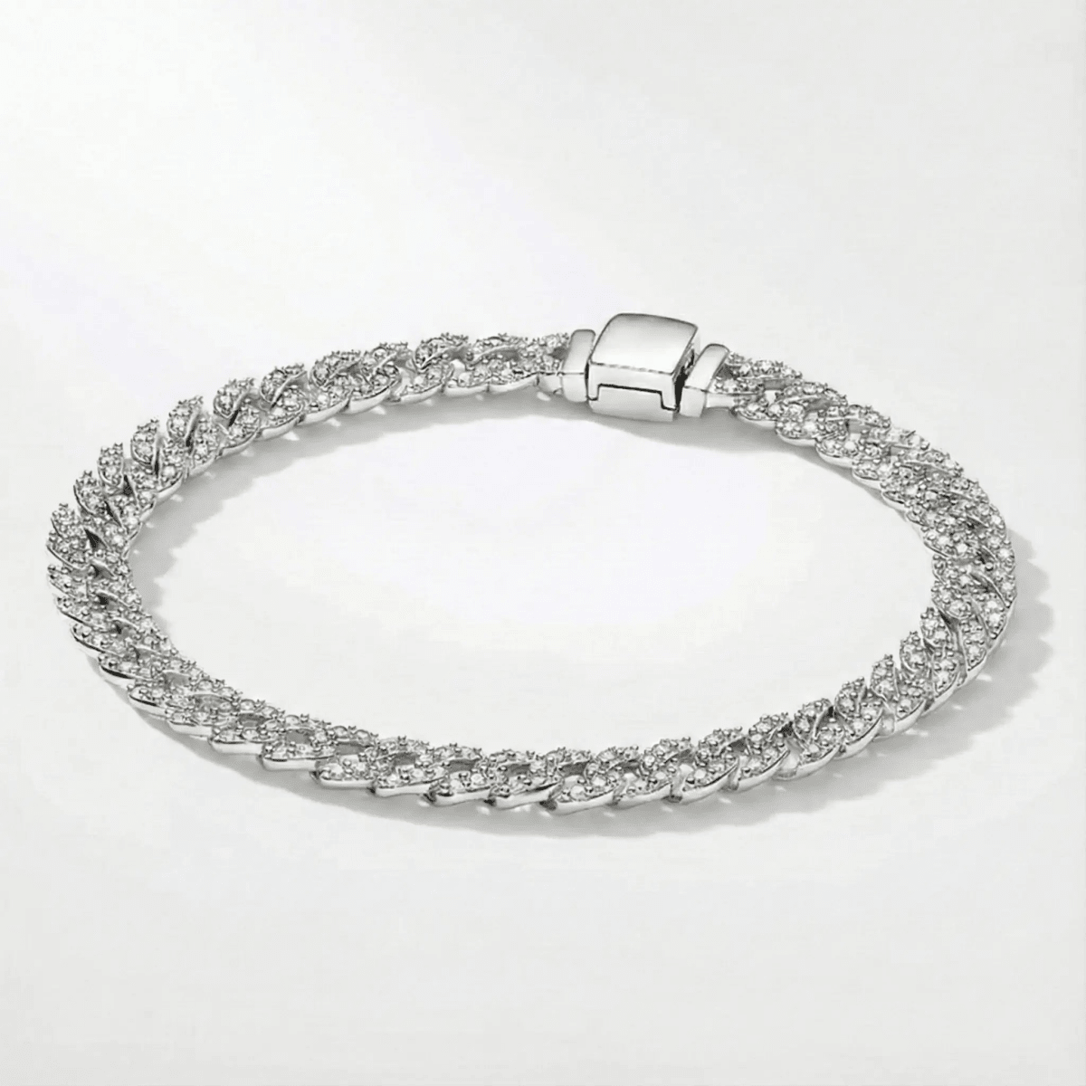 Nerea | Pulsera Cubana con Moissanita - Elena Duval