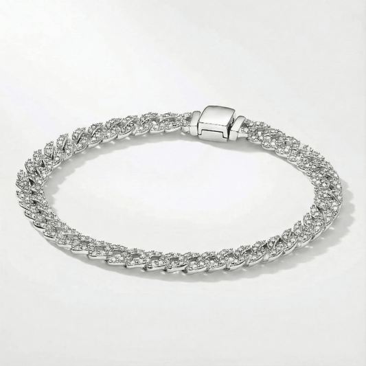 Nerea | Pulsera Cubana con Moissanita - Elena Duval