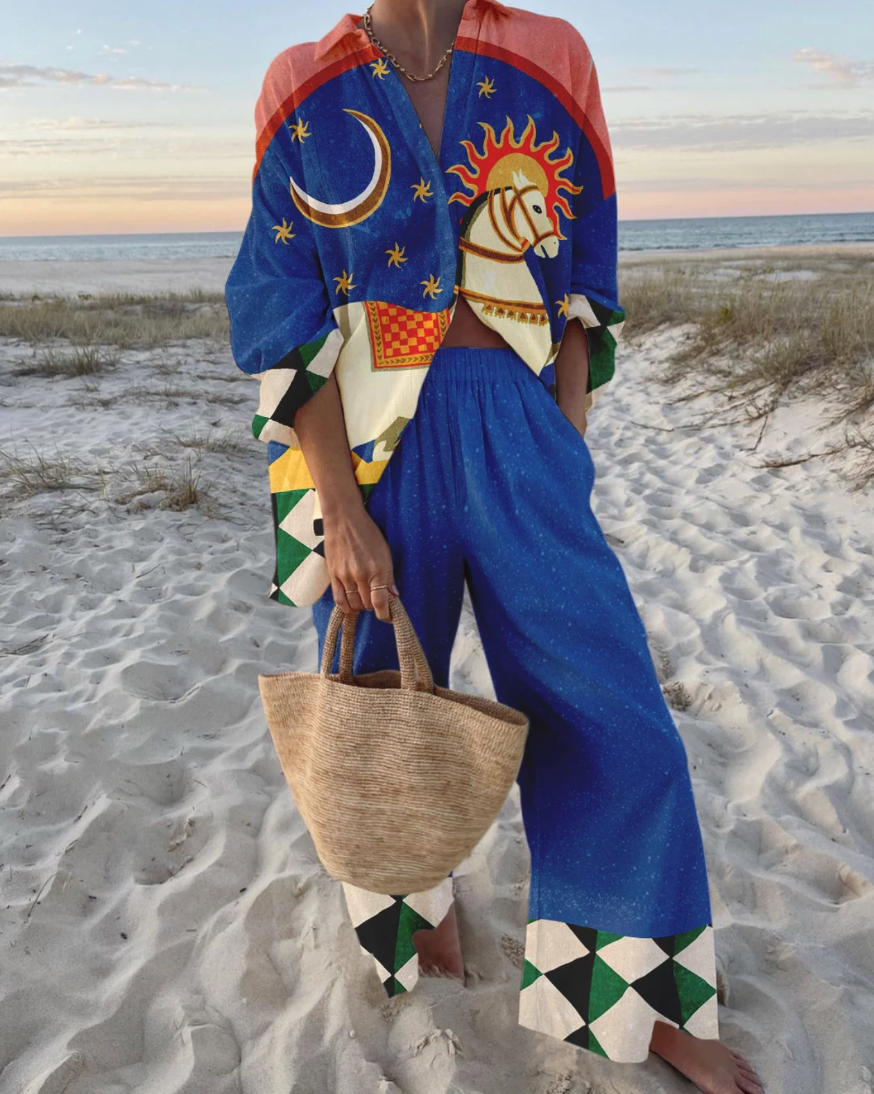 Noelle | Women's Printed Long Sleeve Two Piece Set