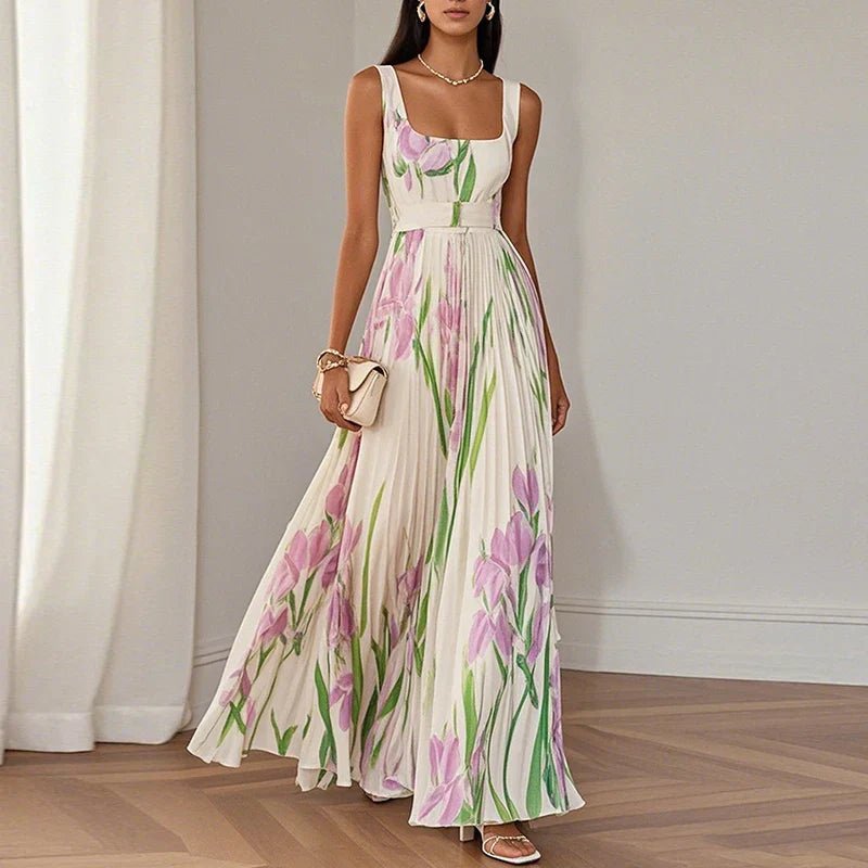 Oriah | Vestido Maxi Evasé Floral - Elena Duval