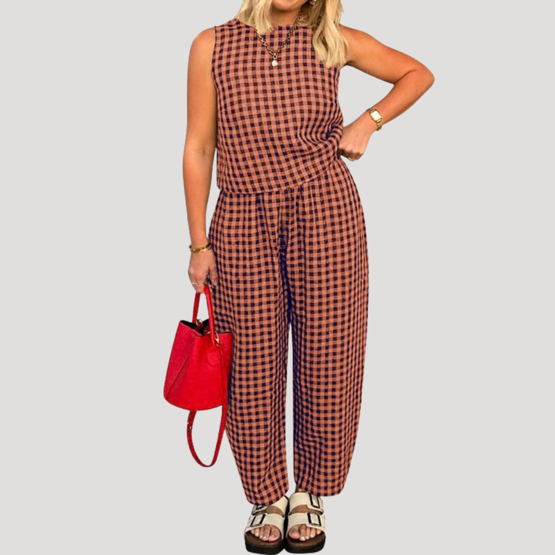 Rosalba | Women's Sleeveless Wide Leg Set