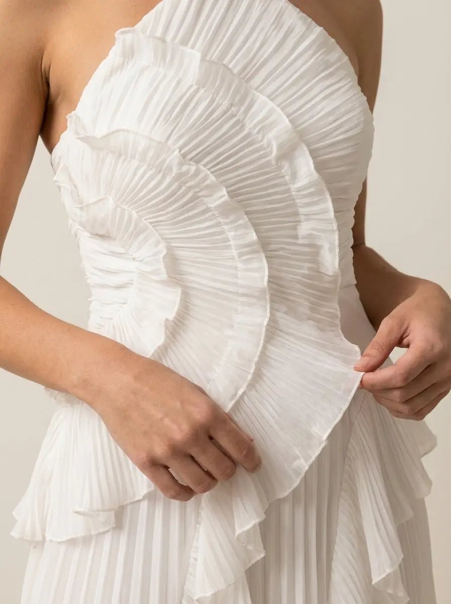 Rosé - Vestido Largo Plisado - Elena Duval