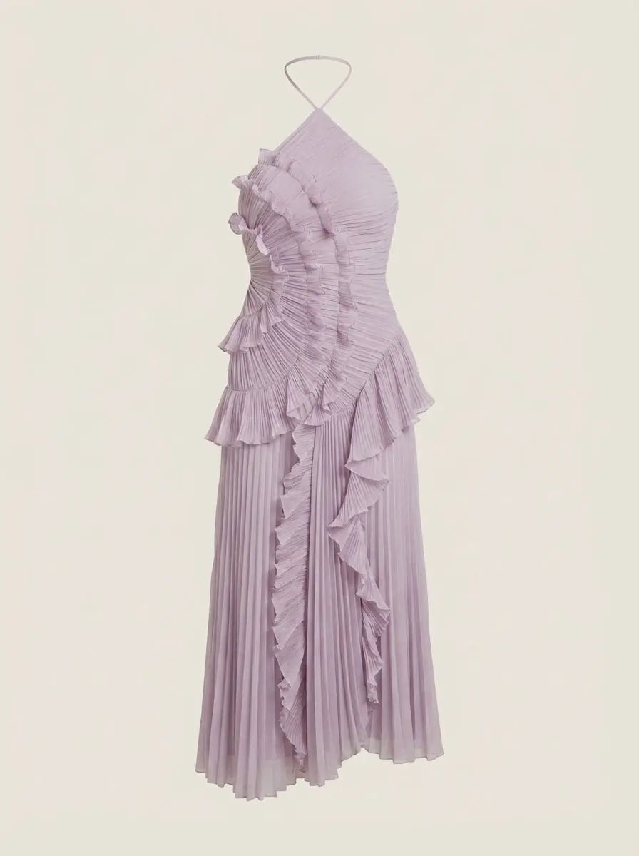Rosé - Vestido Largo Plisado - Elena Duval