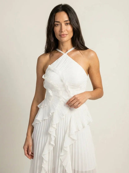 Rosé - Vestido Largo Plisado - Elena Duval