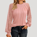 Roswyn | Women's Round Neck Lace Sleeve Blouse