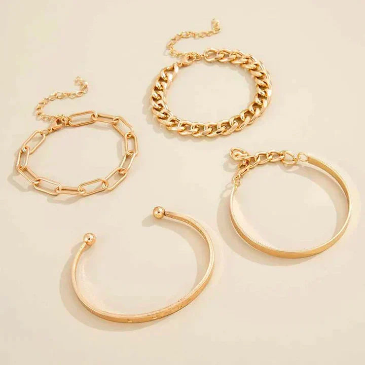 Elan Mercer Pulsera Set | Oro Blanco
