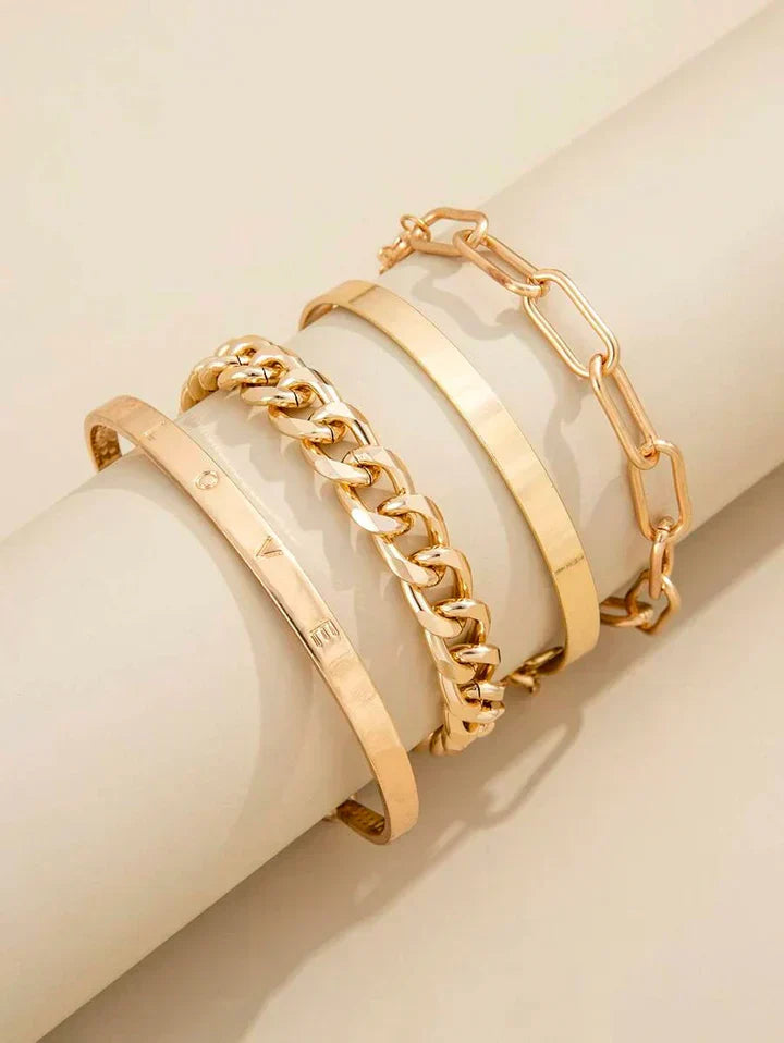 Elan Mercer Pulsera Set | Oro Blanco