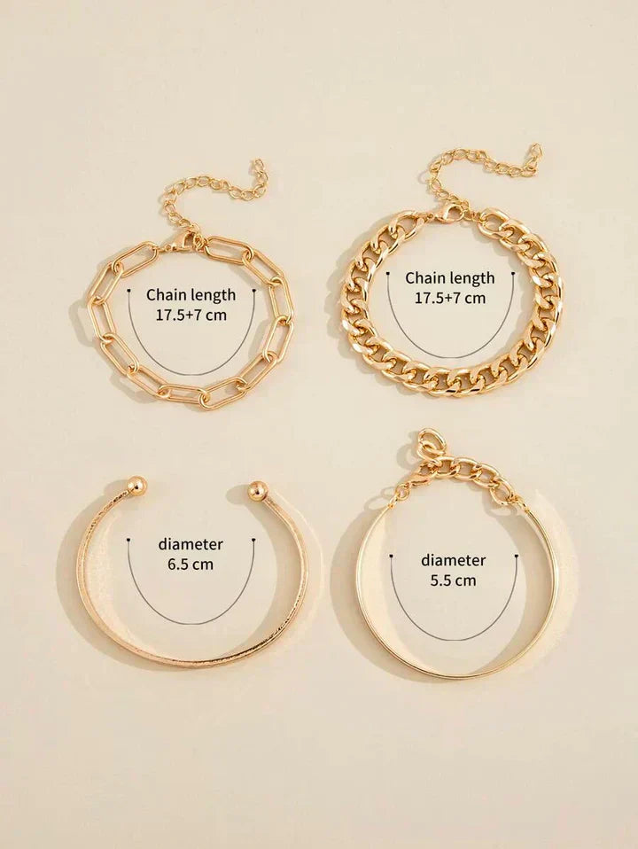 Elan Mercer Pulsera Set | Oro Blanco