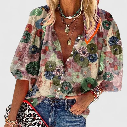 Sara | Blusa Floral Cómoda - Elena Duval
