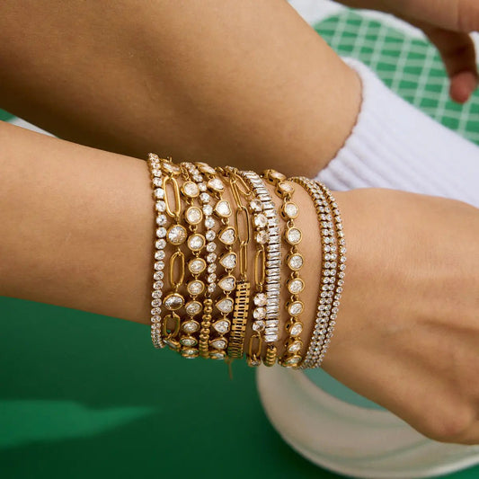 Sara | Juego de Pulseras Doradas - Elena Duval