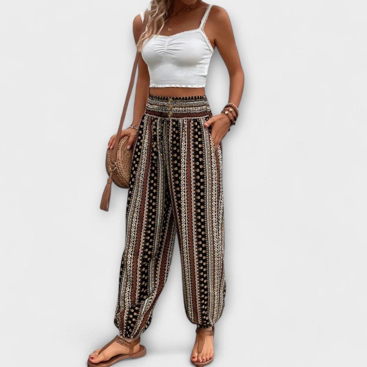 Scarlett | Pantalón con Estampado Étnico - Elena Duval