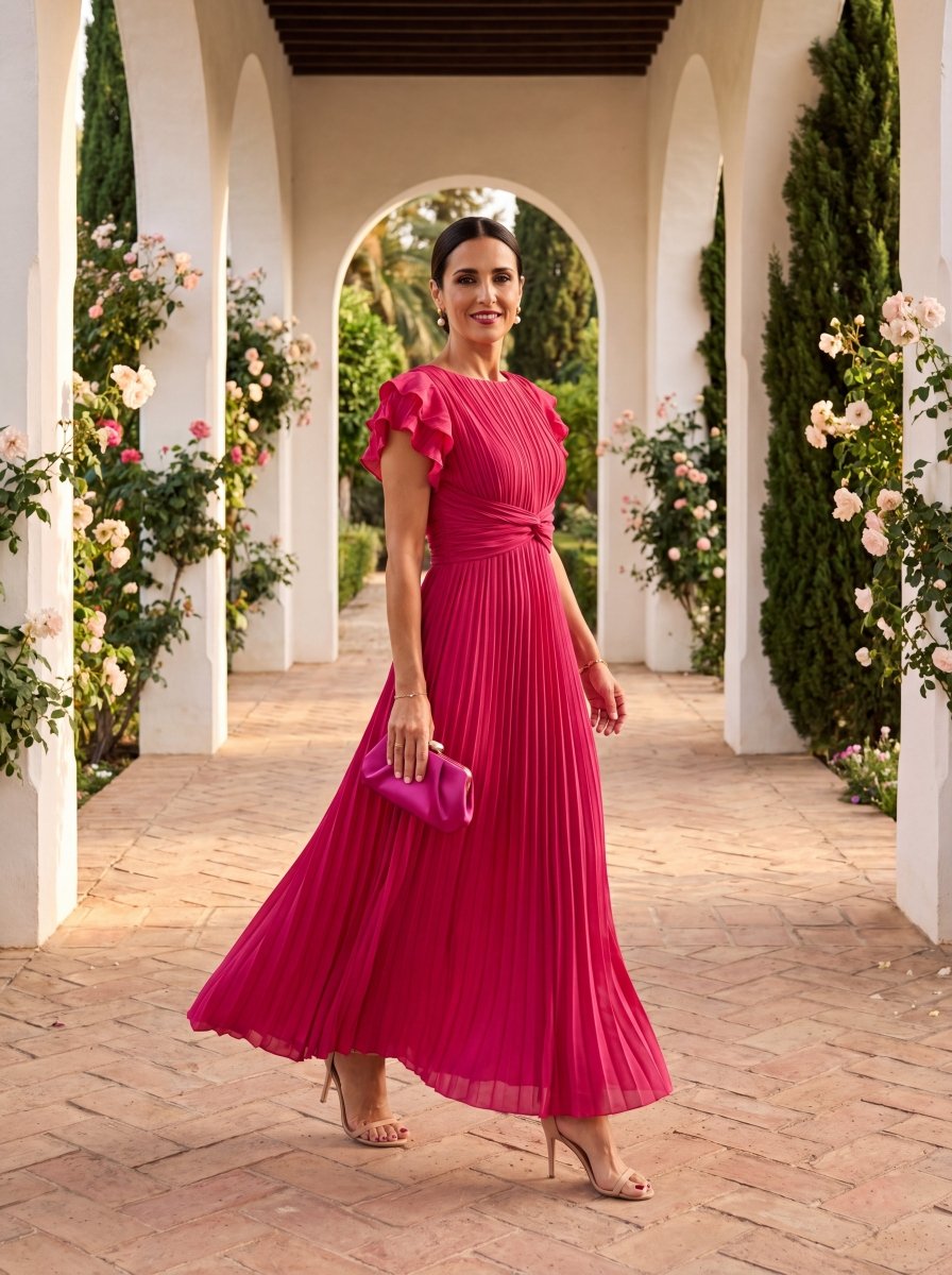 Seraphina | Elegante Vestido Largo Plisado con Cintura Anudada - Elena Duval