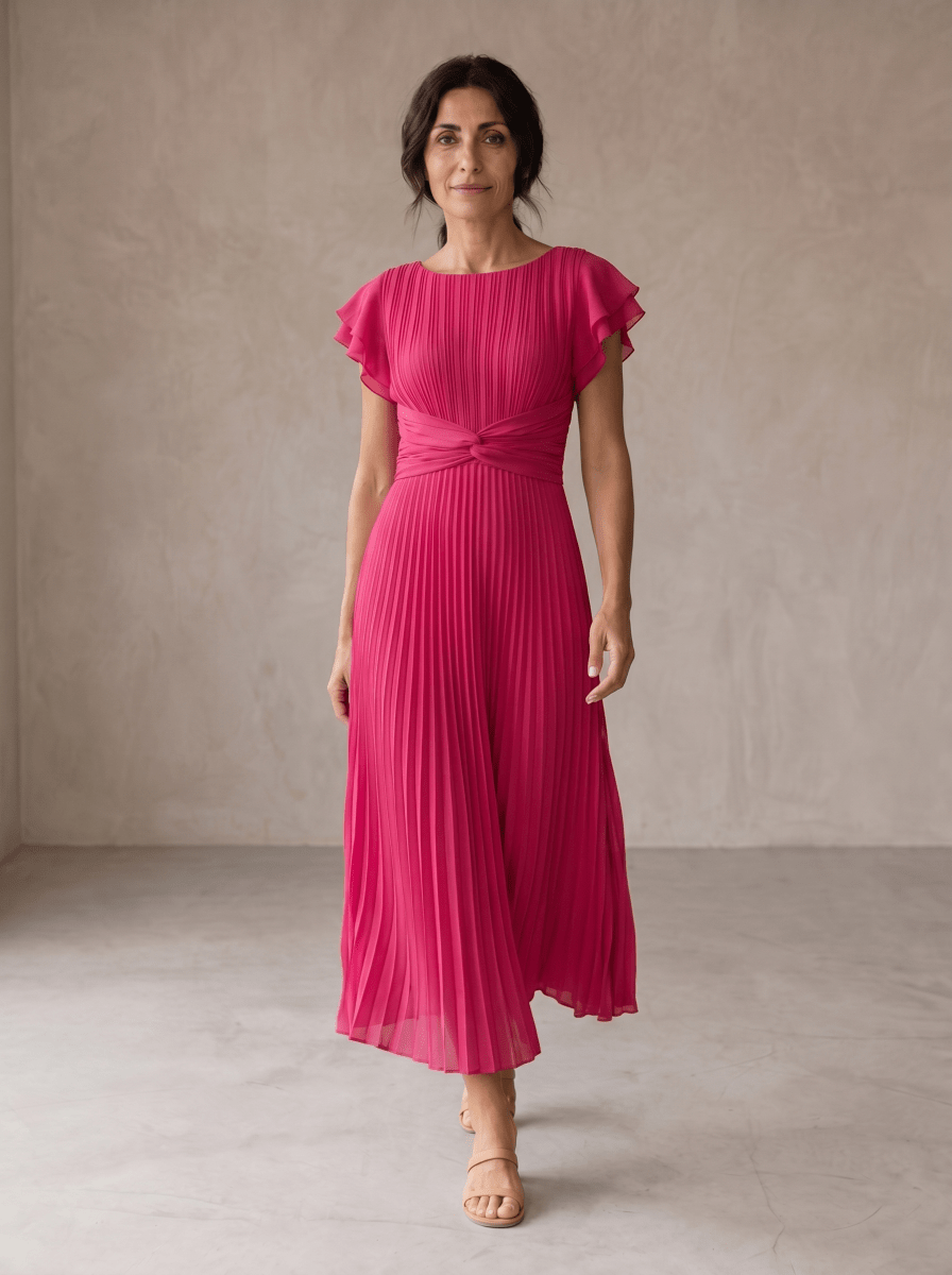 Seraphina | Elegante Vestido Largo Plisado con Cintura Anudada - Elena Duval