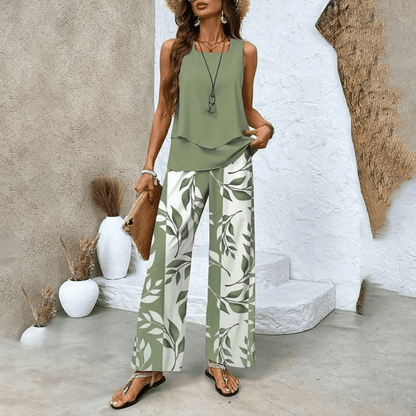 Silvia | Conjunto Verde Estampado - Elena Duval