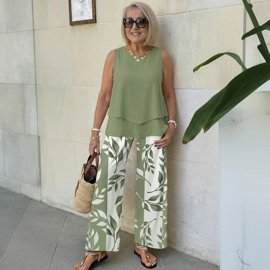 Silvia | Conjunto Verde Estampado - Elena Duval