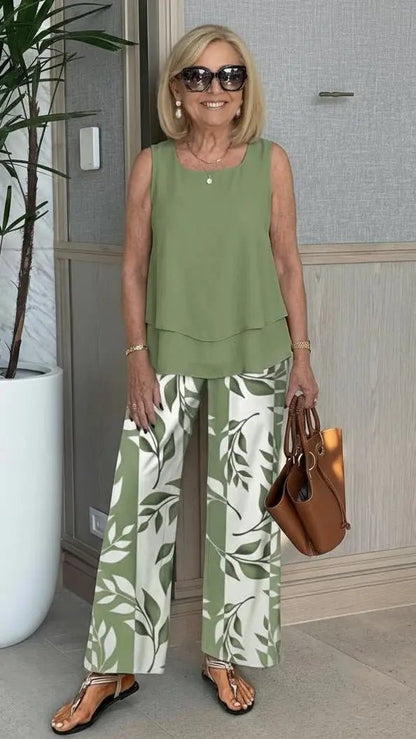 Silvia | Conjunto Verde Estampado - Elena Duval
