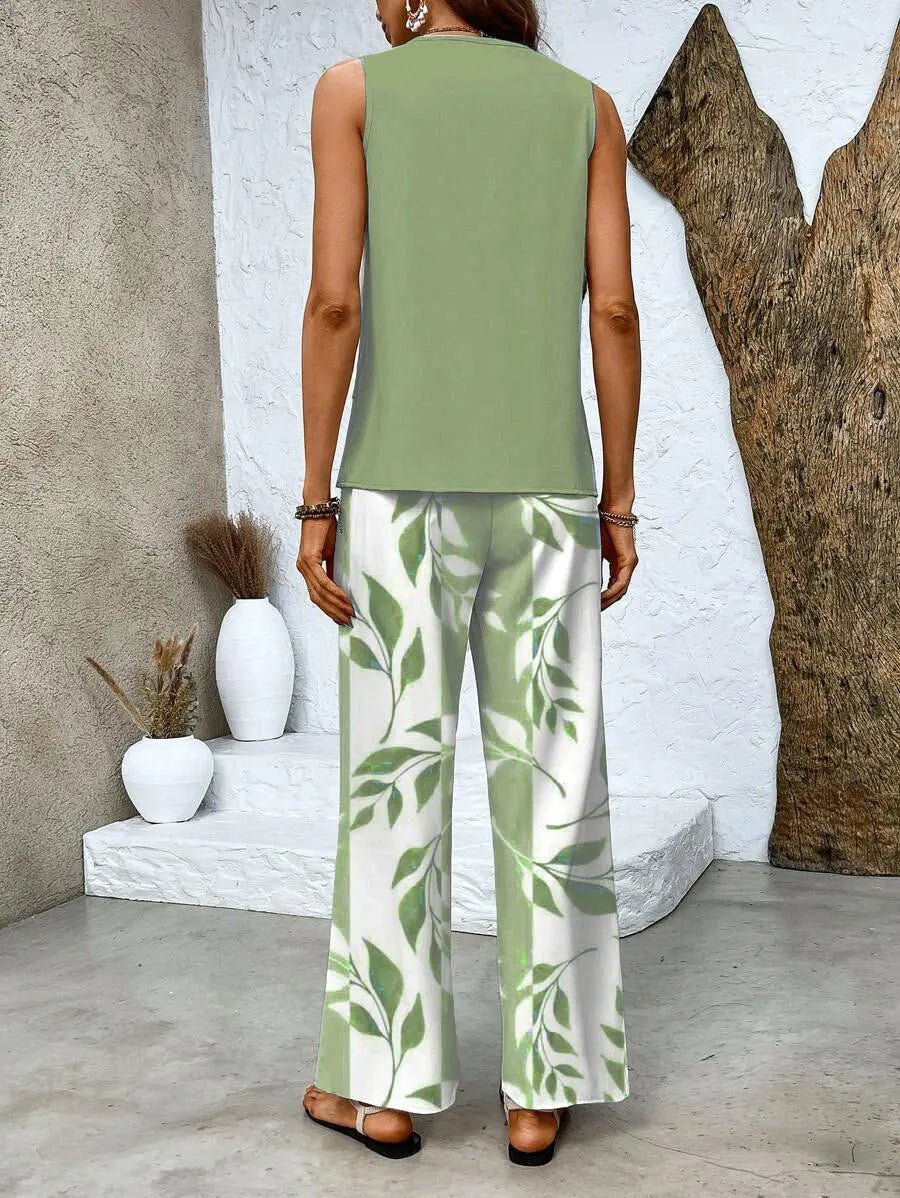 Silvia | Conjunto Verde Estampado - Elena Duval