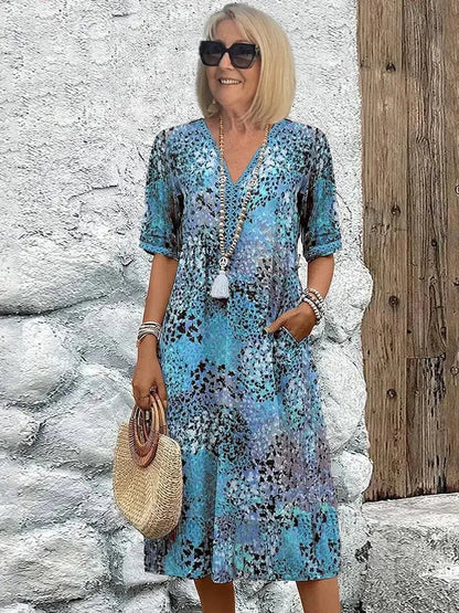 Sofia | Vestido Midi Ligero con Escote en V - Elena Duval