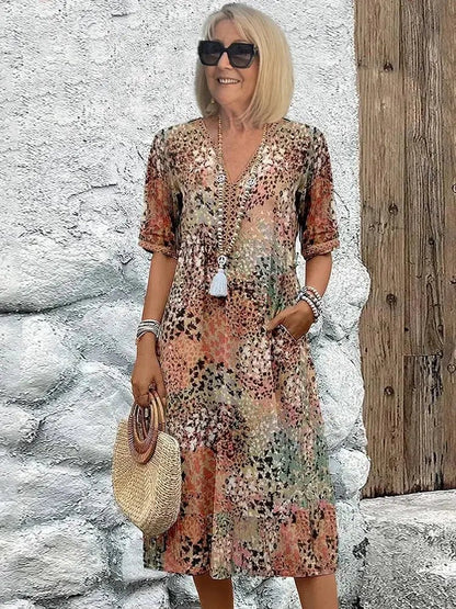 Sofia | Vestido Midi Ligero con Escote en V - Elena Duval