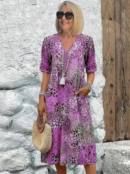 Sofia | Vestido Midi Ligero con Escote en V - Elena Duval