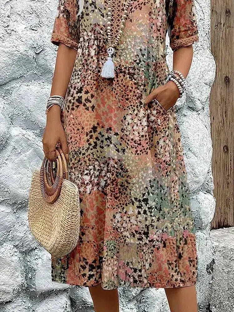 Sofia | Vestido Midi Ligero con Escote en V - Elena Duval