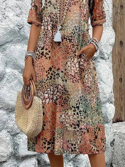 Sofia | Vestido Midi Ligero con Escote en V - Elena Duval