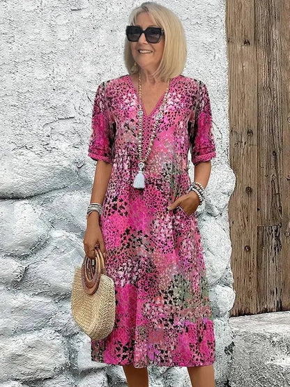 Sofia | Vestido Midi Ligero con Escote en V - Elena Duval