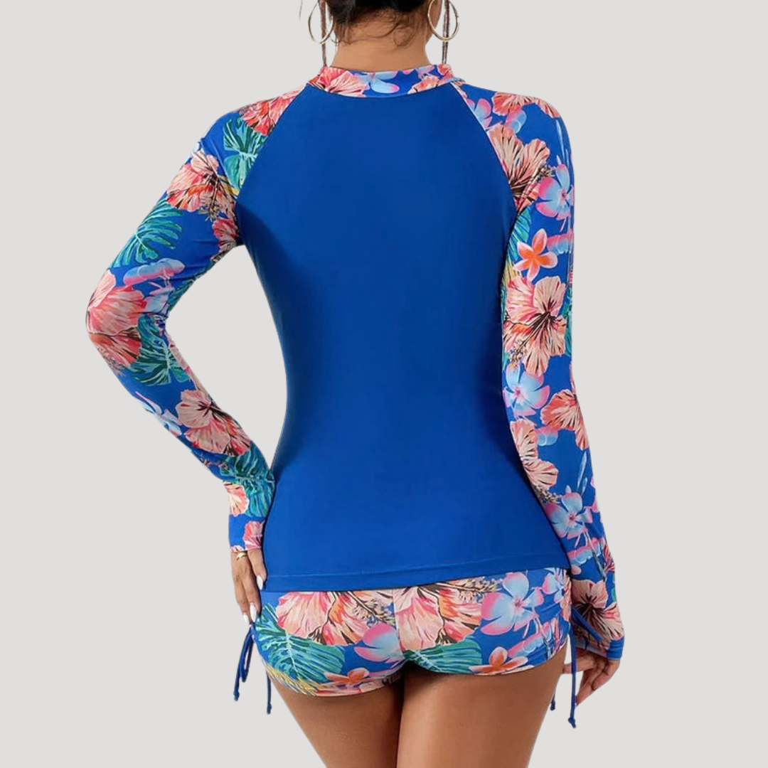 Solange | Women's Floral Long Sleeve Two Piece Swimsuit