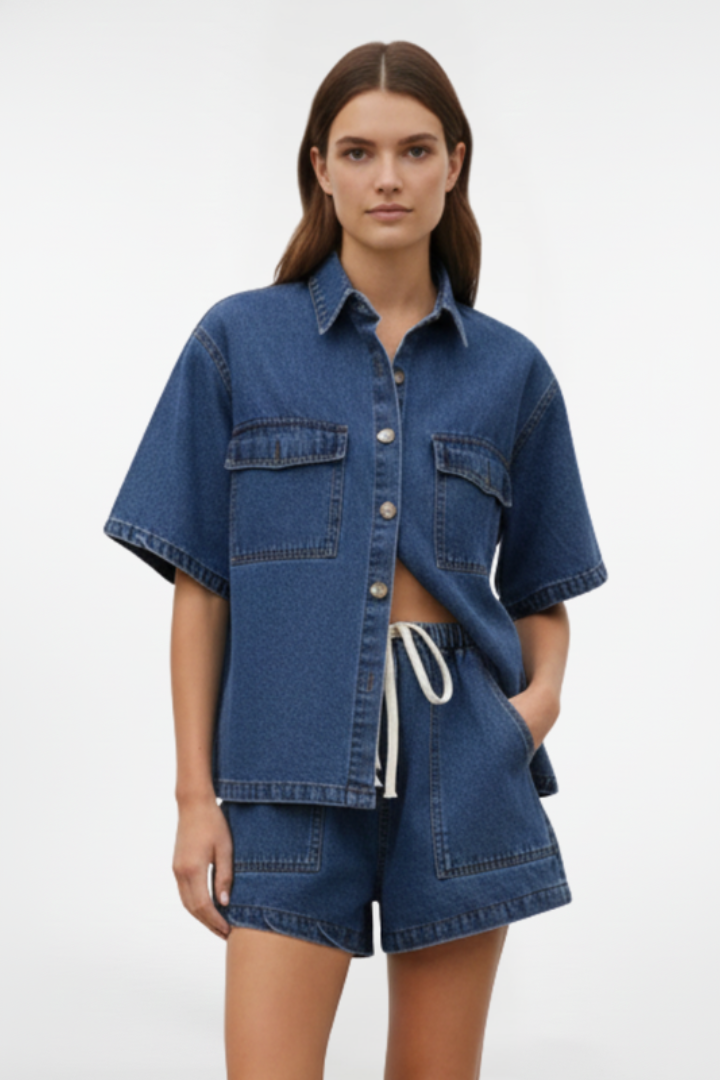 Solara | Women's Short Sleeve Collared Set