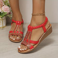 Tamara | Women's Rhinestone T-Strap Wedge Sandal