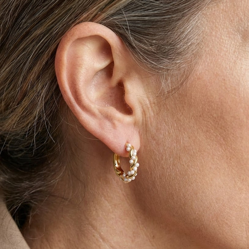 Aros de Perlas Retorcidos