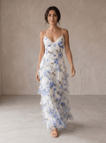Uri | Vestido Midi Floral con Volantes - Elena Duval