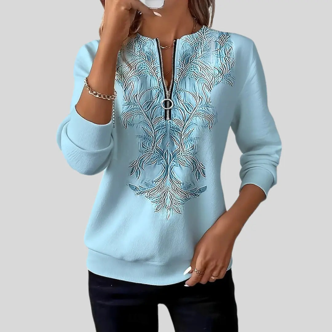 Valentina | Jersey con Cuello de Cremallera - Elena Duval