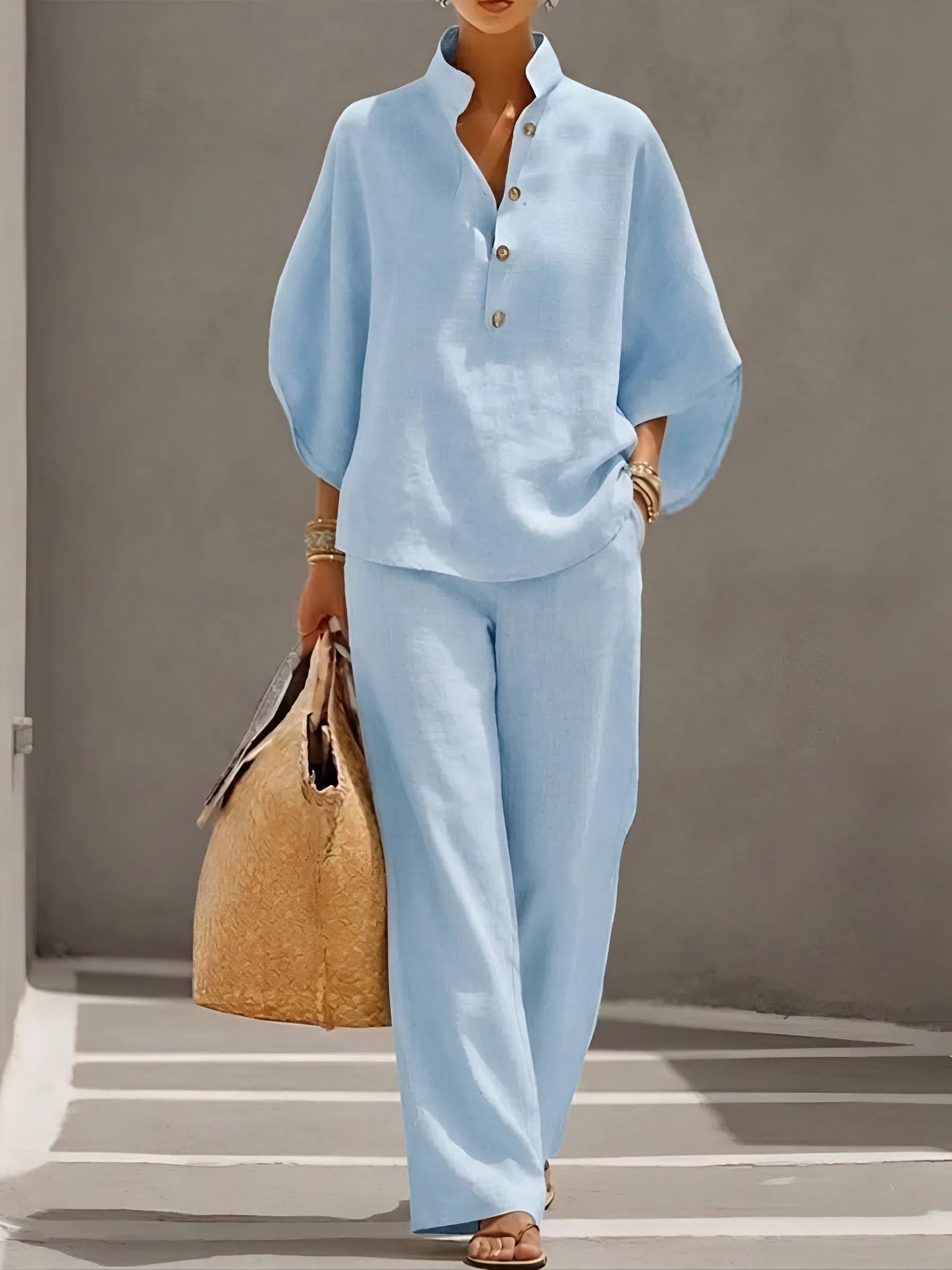 Valentina | Women's Button Up Wide Leg Set