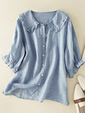 Winifred | Women's Peter Pan Collar Button Front Blouse
