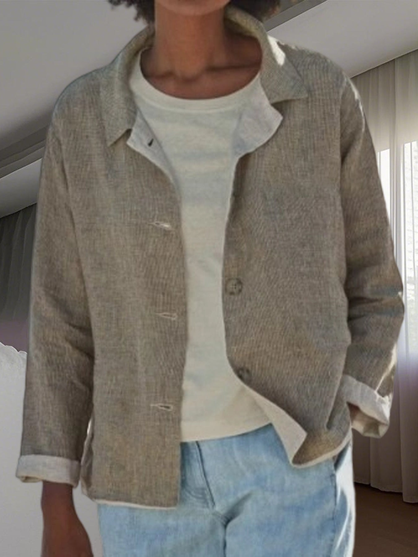 Zephyra | Women's Casual Long Sleeve Button Front Jacket